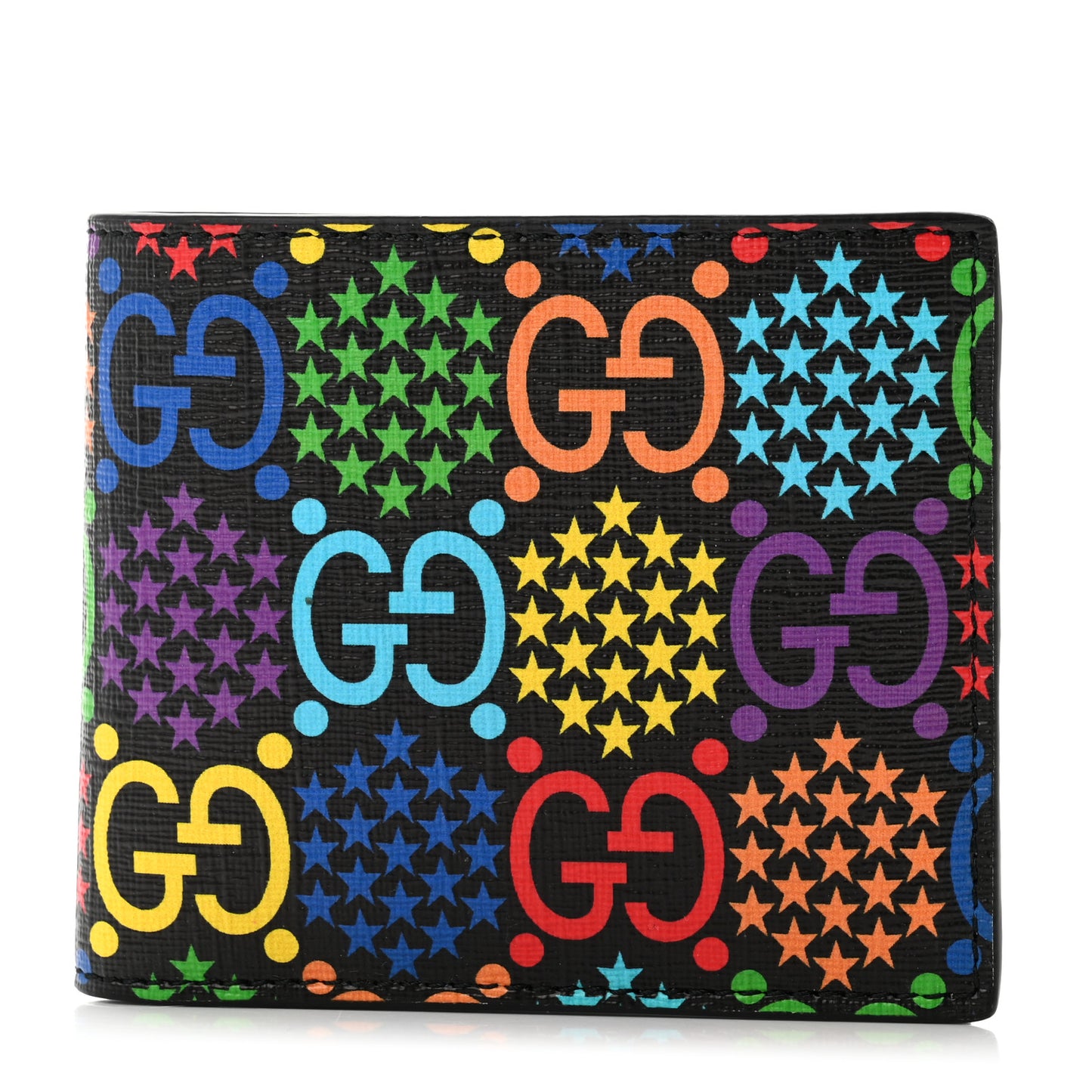 GG Supreme Monogram Psychedelic Bi-Fold Wallet Black Multicolor