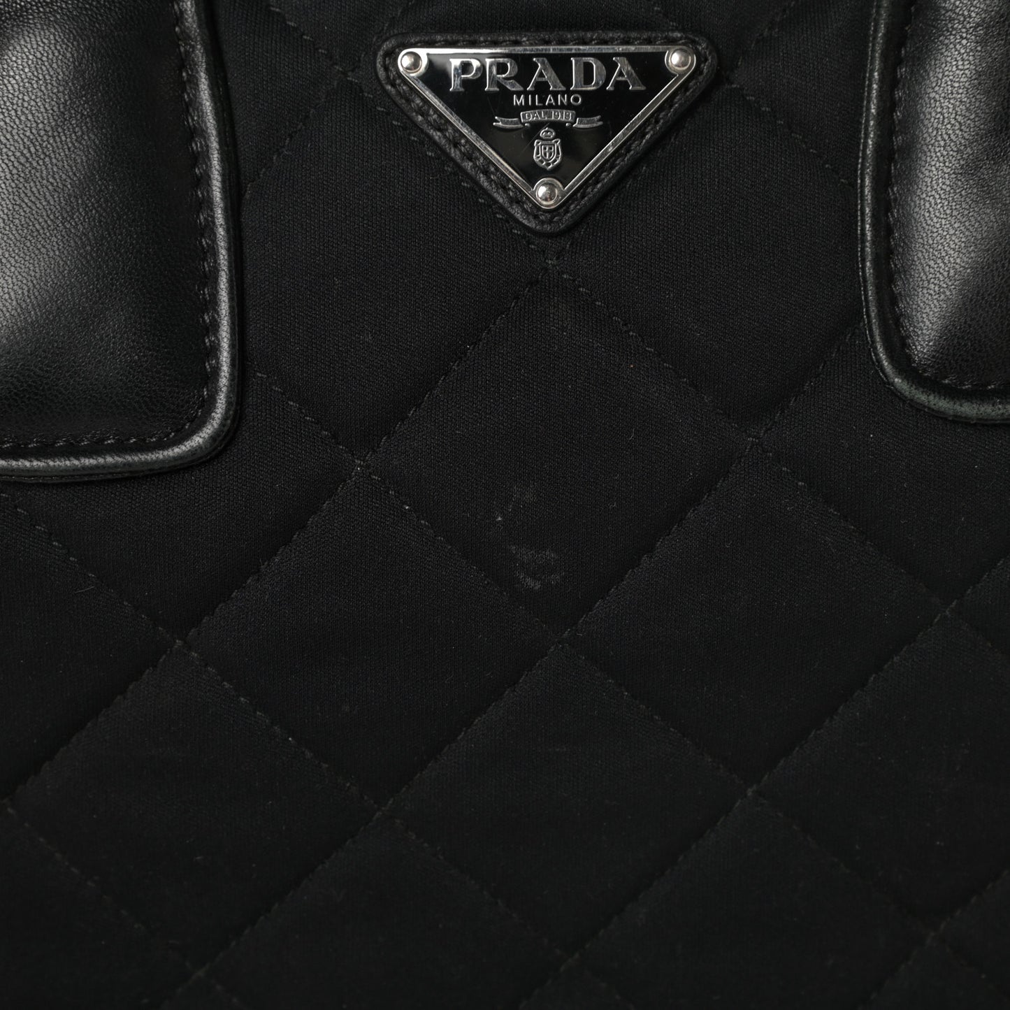 Nylon Tessuto Impuntu Quilted Bowler Black