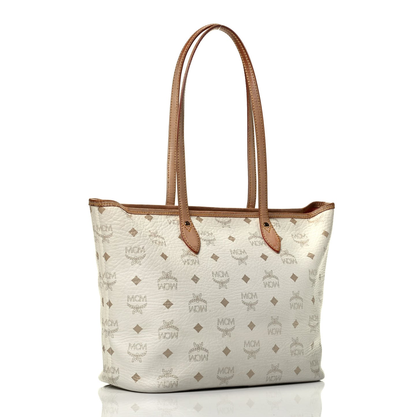 Visetos Stirped Shopper Tote White