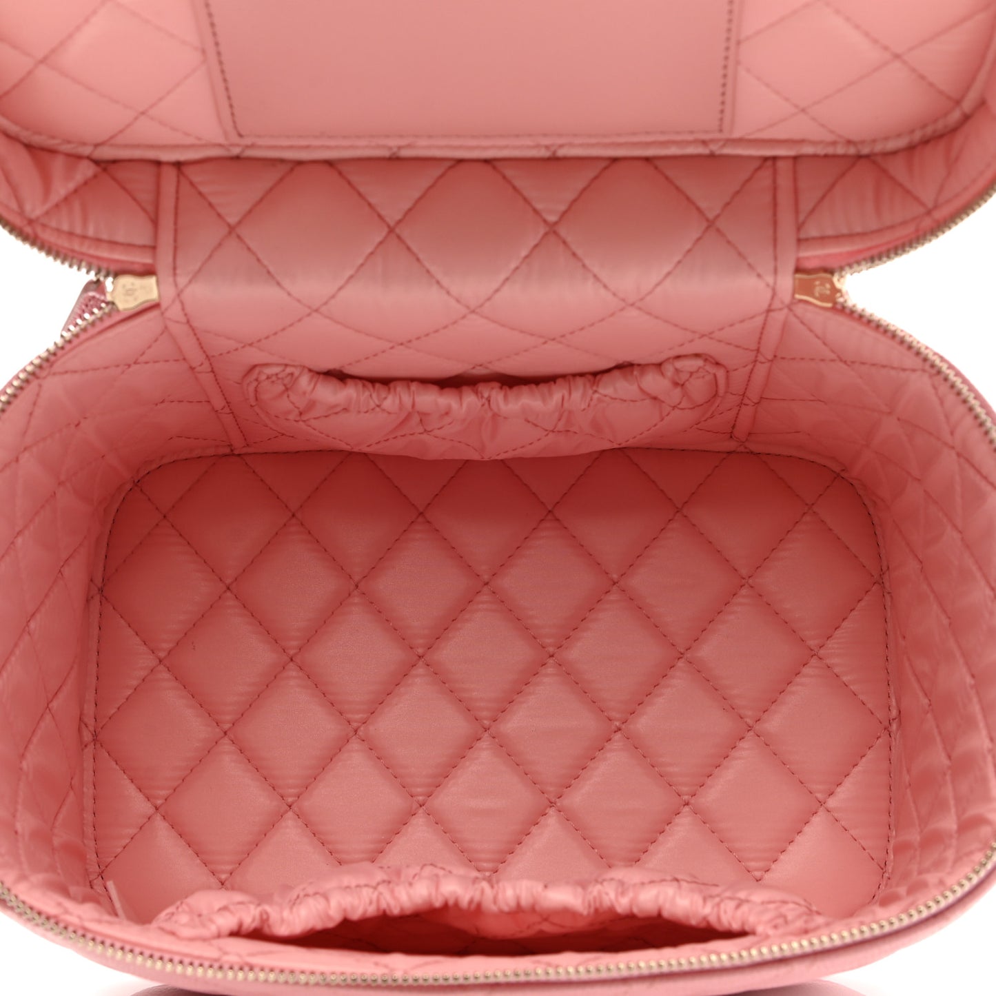 Caviar Quilted Large Vanity Pouch Pink