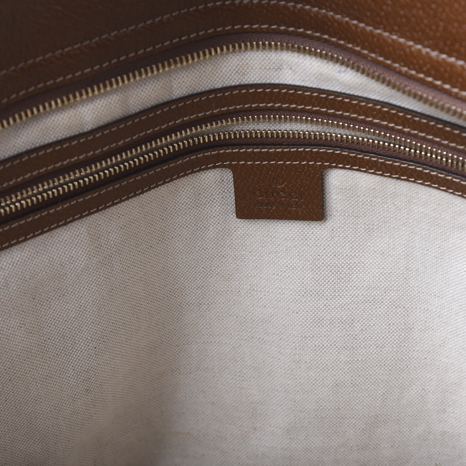 Gucci Monogram Medium Bree Zippered Tote Beige Tabacco 9 of 11