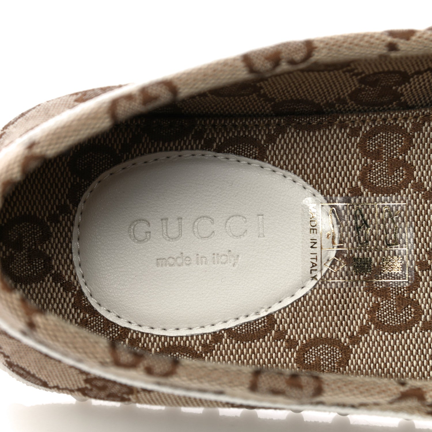 Gucci GG Monogram Horsebit Web Womens Driver Loafers 37 Beige Ebony White 12 of 13