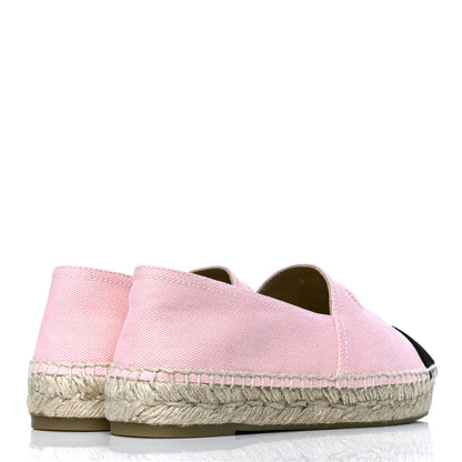 Chanel Denim Toile CC Espadrilles 38 Pink Black 3 of 4