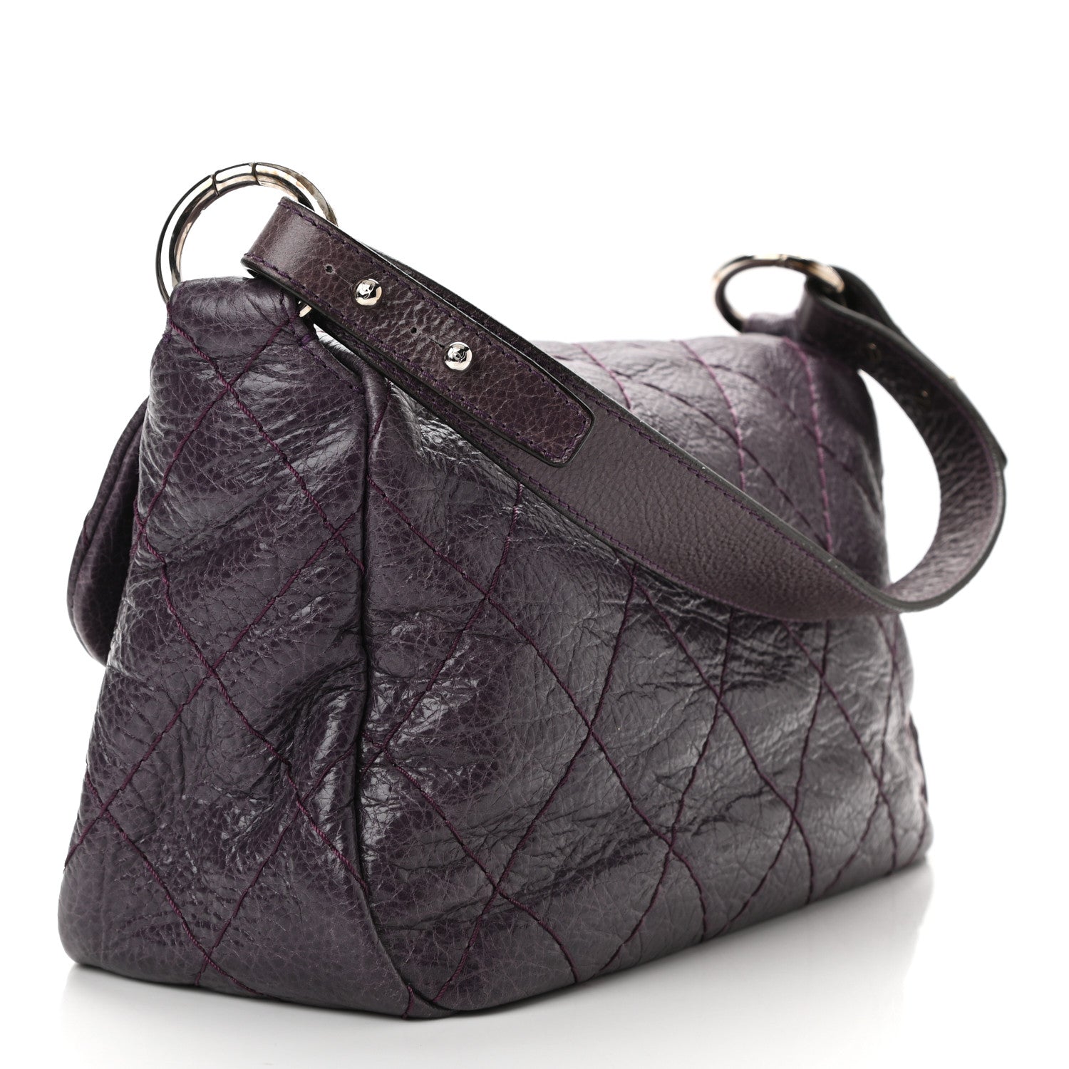 Chanel Glazed Calfskin Stitched On The Road Flap Purple 3 of 10