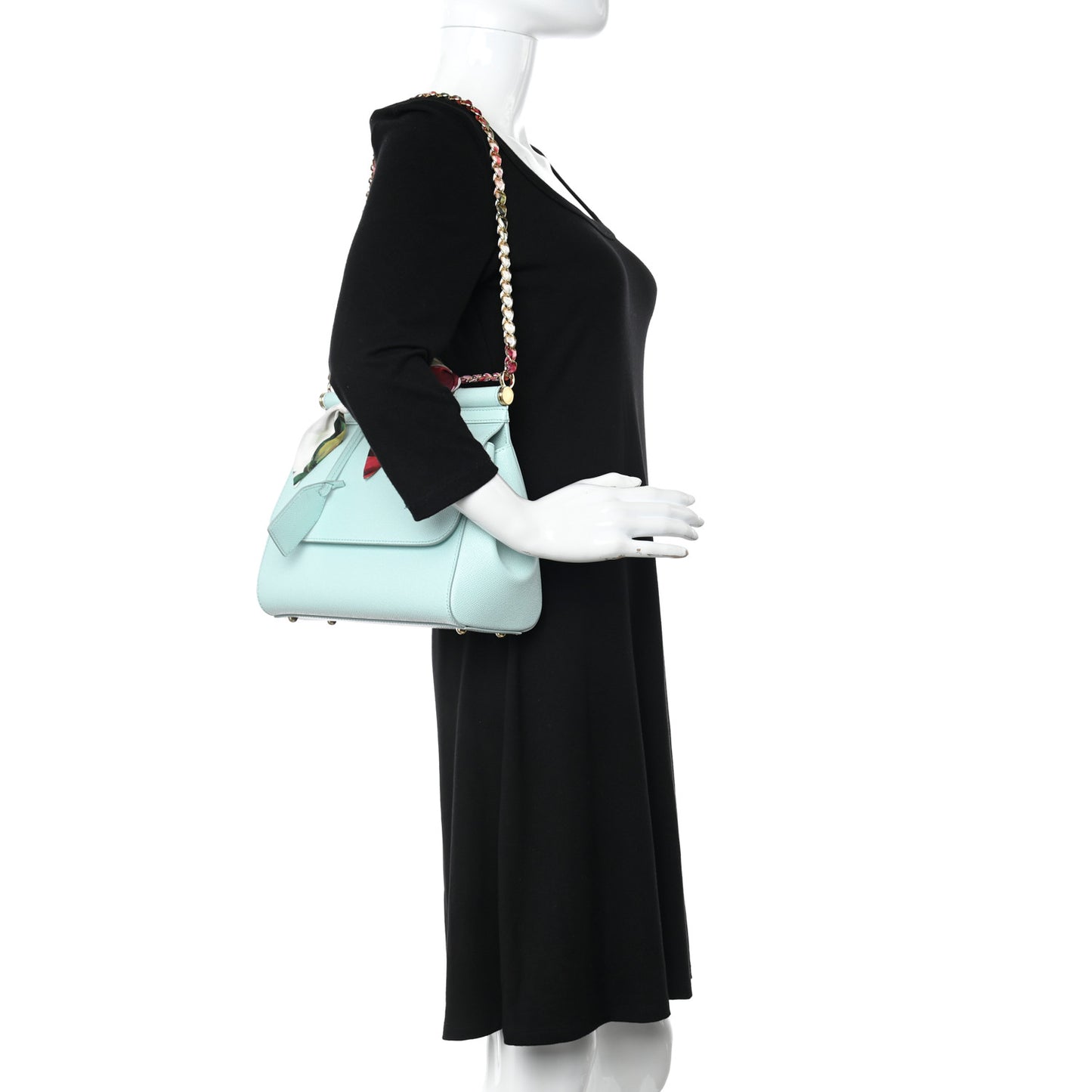 Dauphine Miss Sicily Satchel With Scarf Azure
