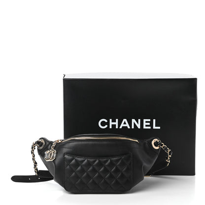 Chanel Lambskin Quilted Waist Bag Fanny Pack Black 11 of 11