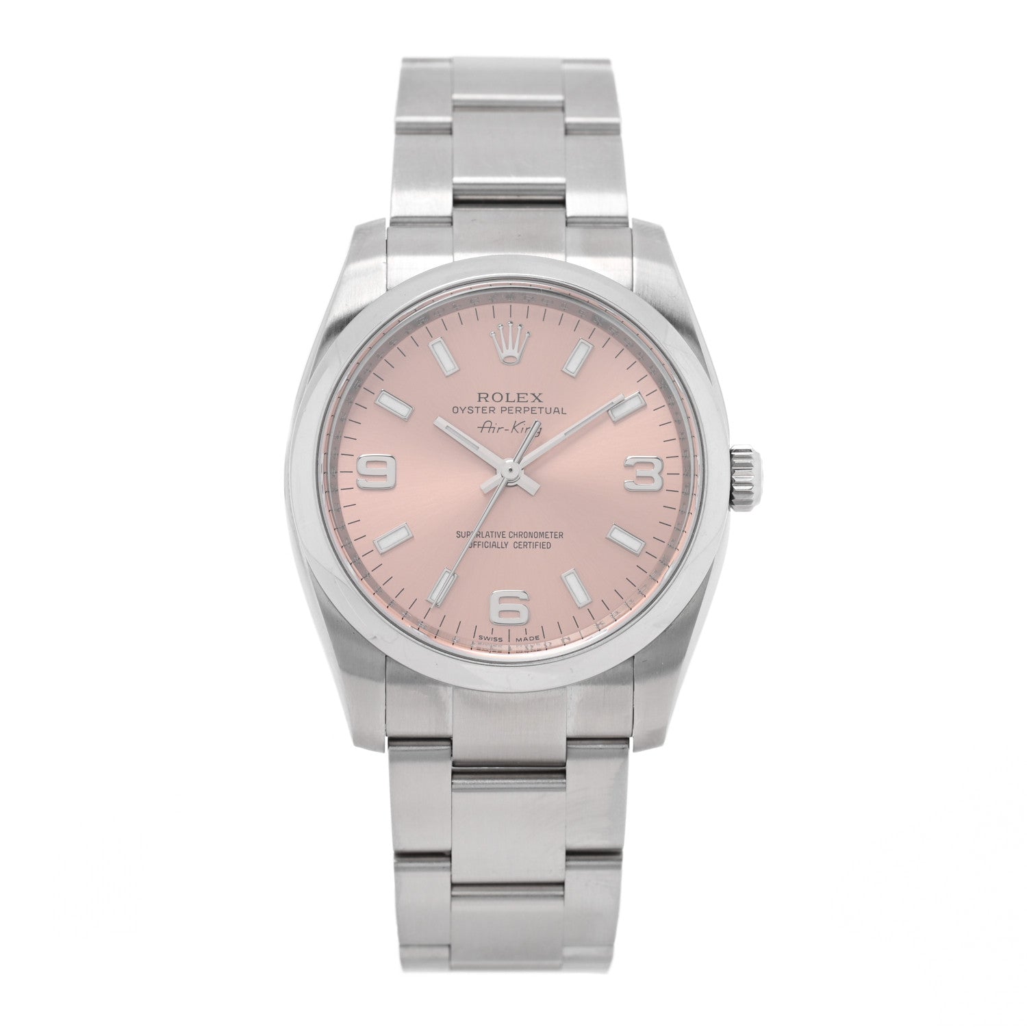 Rolex Stainless Steel 34mm Air-King Oyster Perpetual Precision Watch Pink 114200 1 of 5