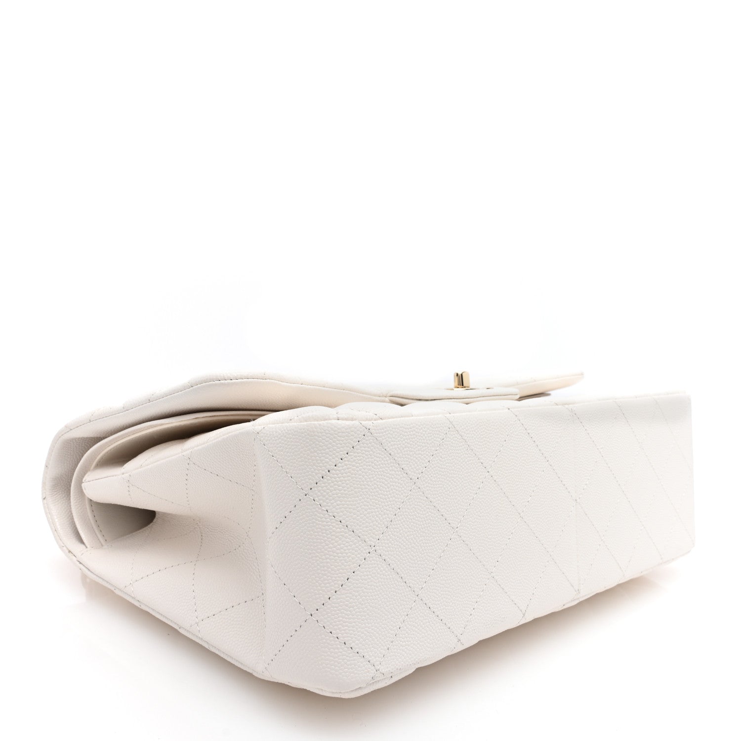 Chanel Caviar Quilted Jumbo Double Flap White 4 of 10