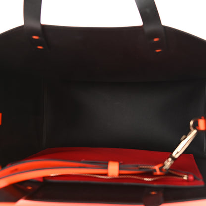 Valentino Garavani Calfskin Small Vlogo Tote Neon Orange 4 of 9