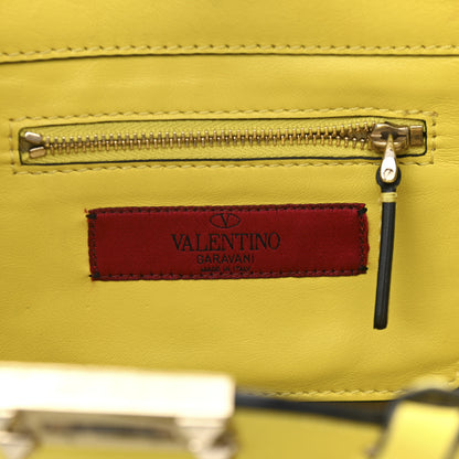 Valentino Garavani Vitello Mini Rockstud Tote Water Yellow 6 of 13