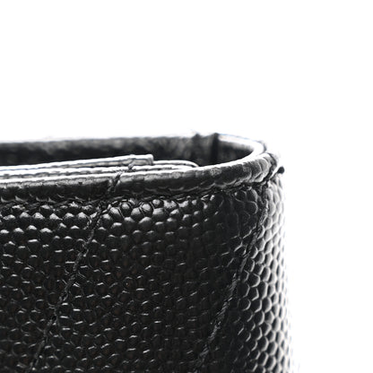 Saint Laurent Grain De Poudre Matelasse Chevron Small Monogram Envelope Wallet Black 9 of 9