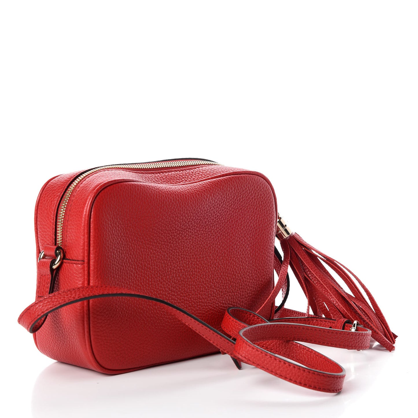 Pebbled Calfskin Small Soho Disco Bag Vibrant Red