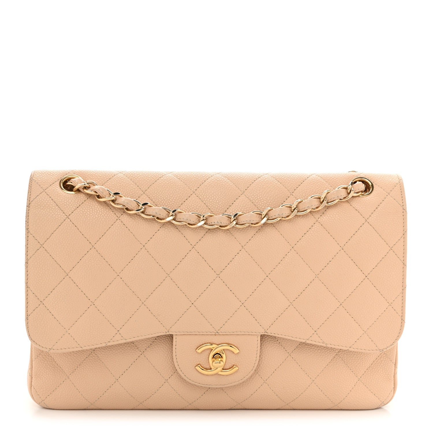 Chanel Caviar Quilted Jumbo Double Flap Beige Clair 1 of 16