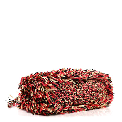 Chanel Raffia Fringe Nano Kelly Shopper Red Beige Black 4 of 11