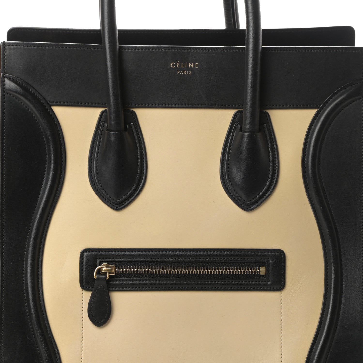 Celine Satin Calfskin Suede Mini Tri-Color Luggage Seashell 9 of 19