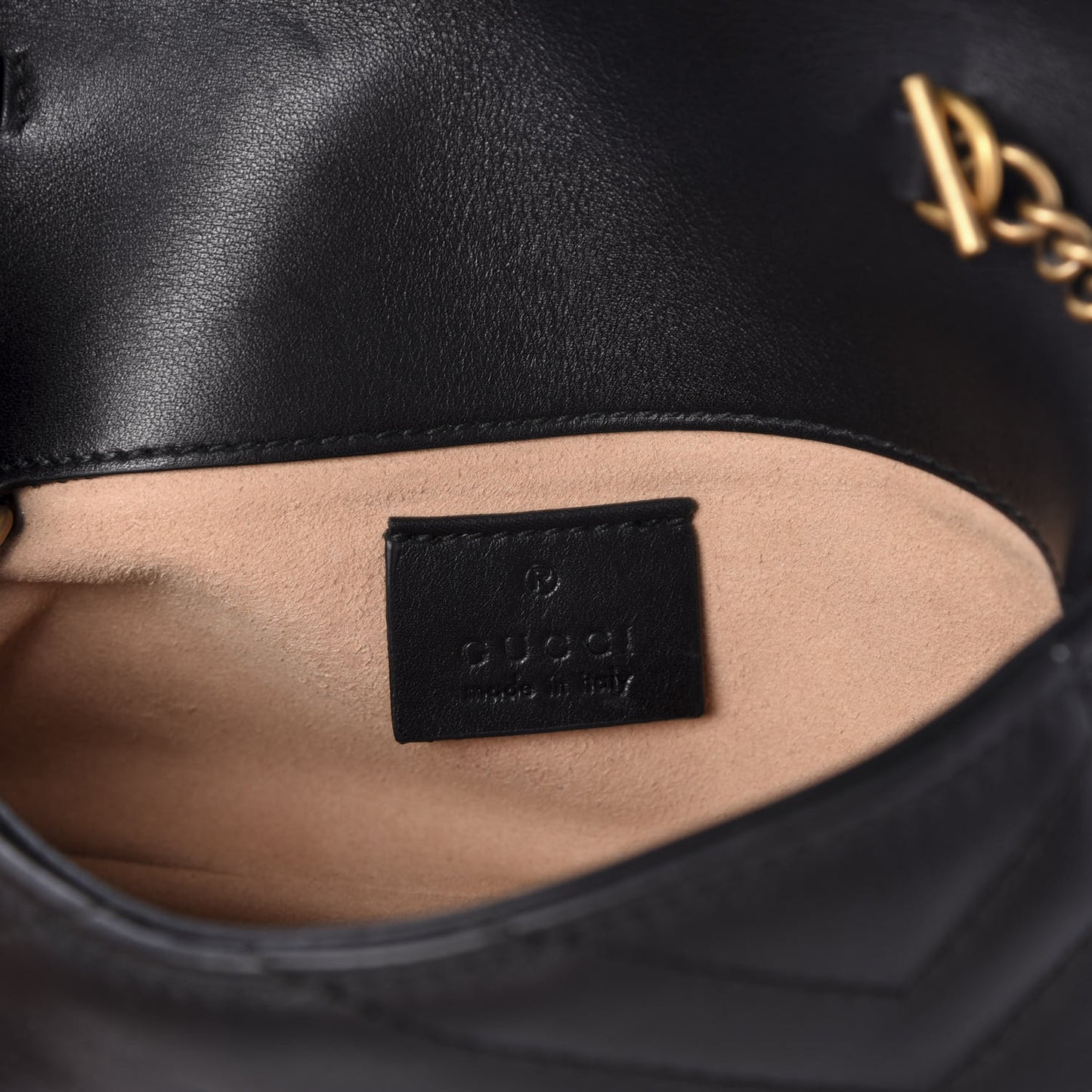 Calfskin Matelasse Super Mini GG Marmont Shoulder Bag Black