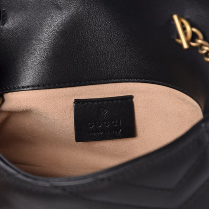 Gucci Calfskin Matelasse Super Mini GG Marmont Shoulder Bag Black 5 of 9