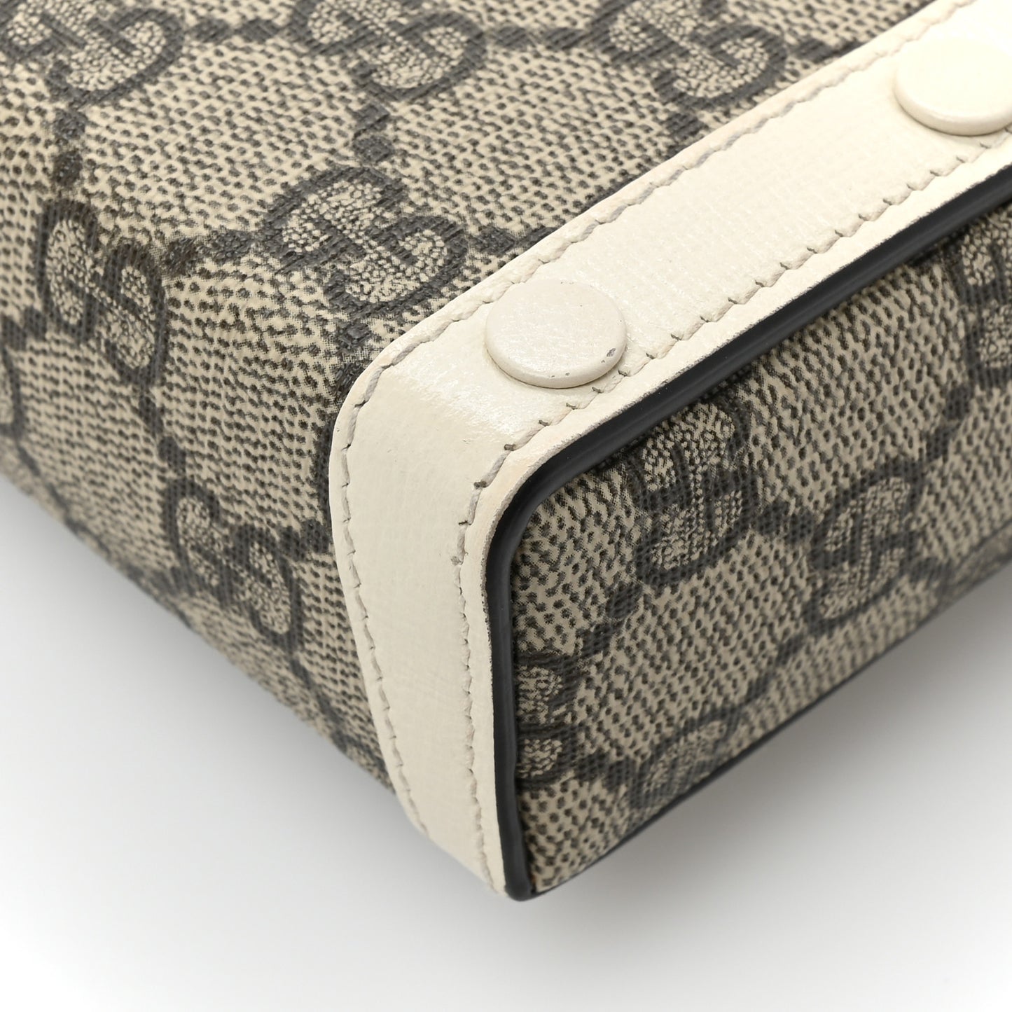 GG Supreme Monogram Azalea Calfskin Mini Horsebit 1955 Crossbody Bag Beige Ebony Mystic White