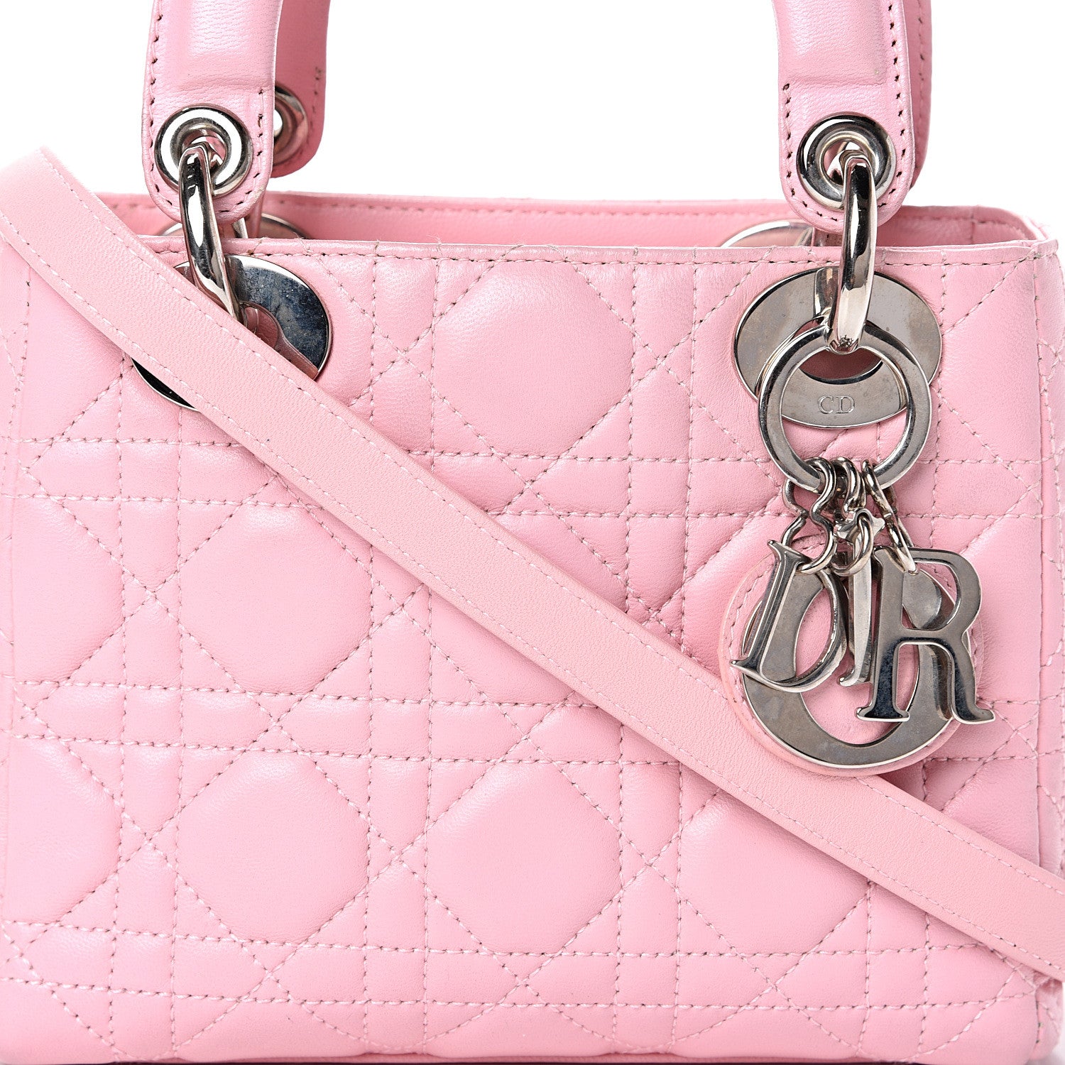 Christian Dior Lambskin Cannage Mini Lady Dior Rose Clair 7 of 14