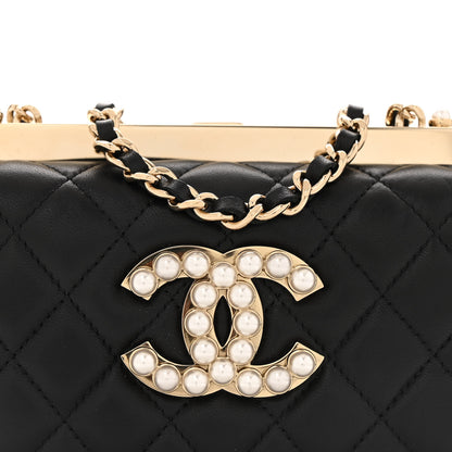 Chanel Lambskin Quilted Pearl CC Vanity Case Black 9 of 12