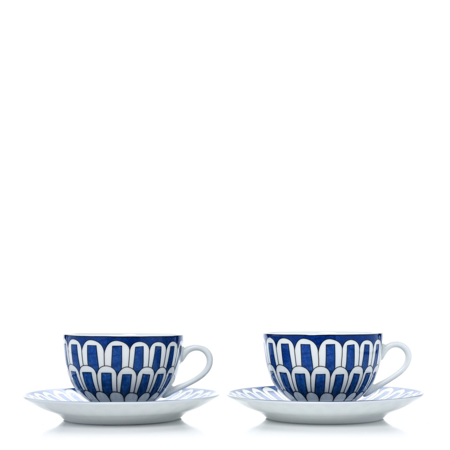 Porcelain Bleus d'Ailleurs Tea Cup And Saucer Set Of 2