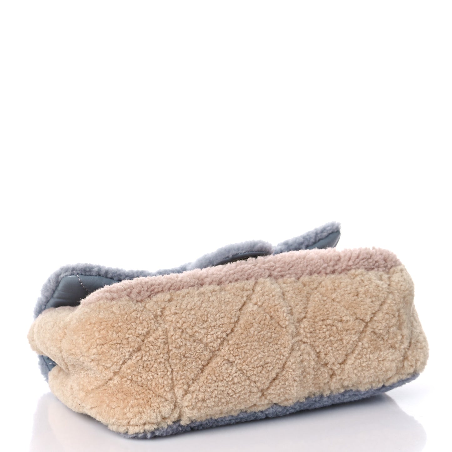 Shearling Sheepskin Single Flap Gray Pink Beige
