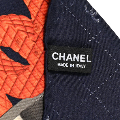 Chanel Silk CC Square Scarf Navy 3 of 10