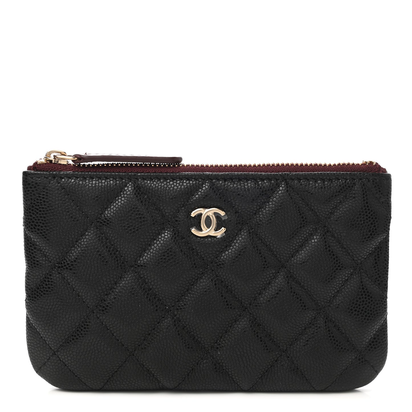 Caviar Quilted Small Cosmetic Case Black