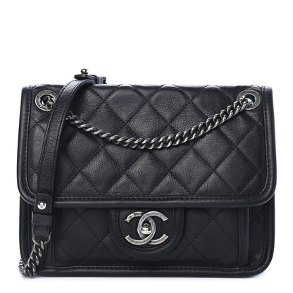 Chanel Calfskin Quilted Mini French Riviera Flap Black 1 of 8