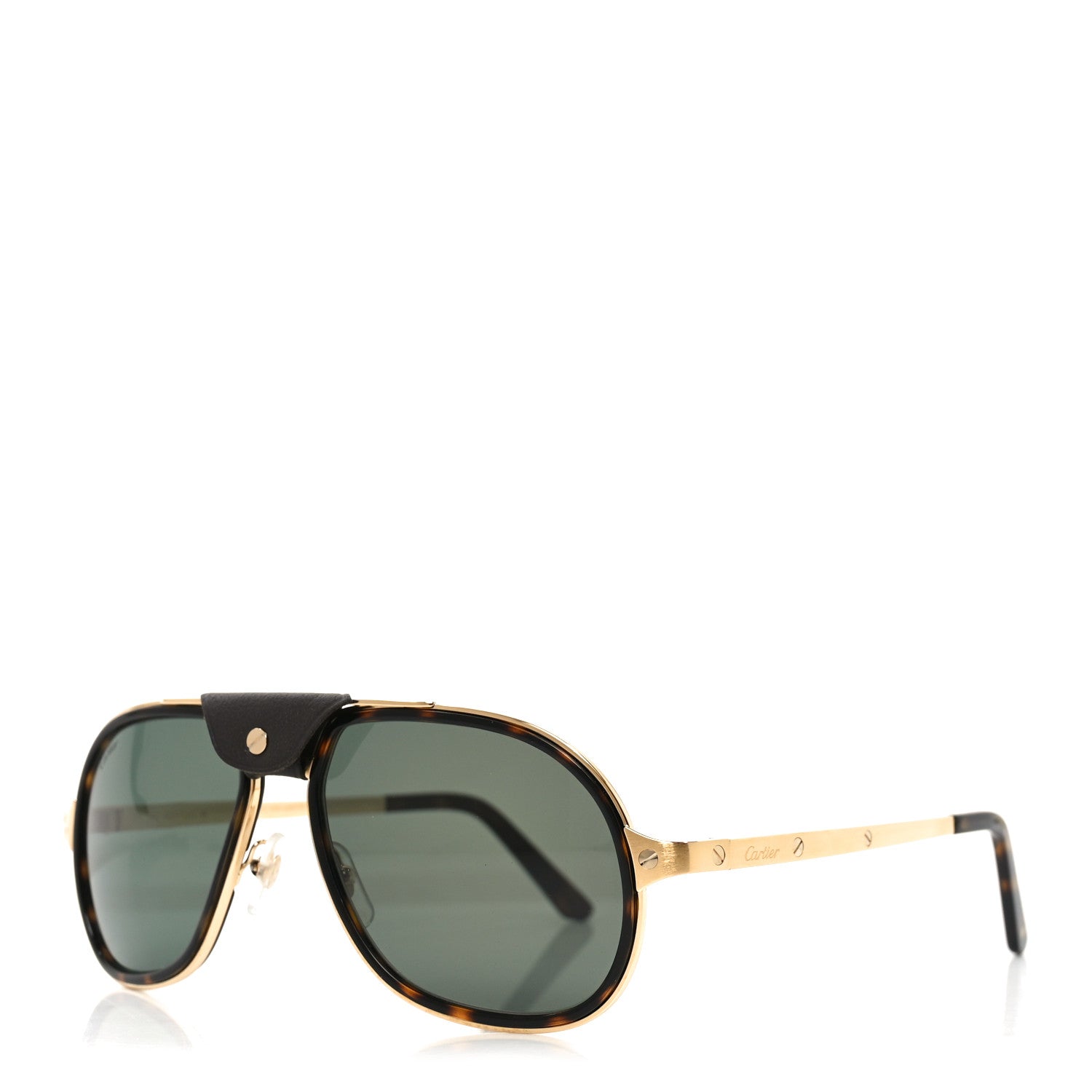 Cartier Santos de Cartier Sunglasses Havana Gold Grey 1 of 7