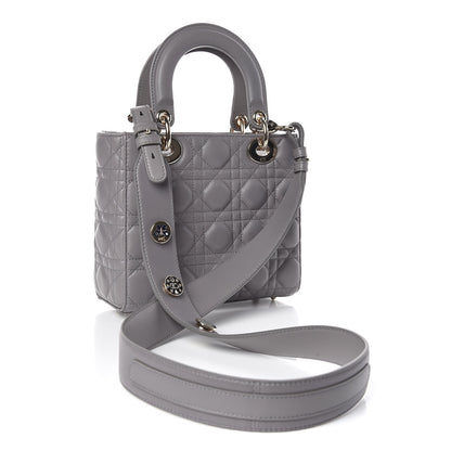 Christian Dior Lambskin Cannage Small Lucky Badges My Lady Dior Grey 3 of 10