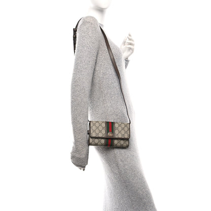 Gucci GG Supreme Monogram Web Ophidia Crossbody Wallet Beige New Acero 2 of 10