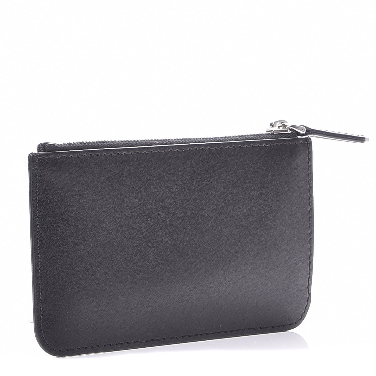 Vitello Applique Heart Coin Pouch Key Case Black
