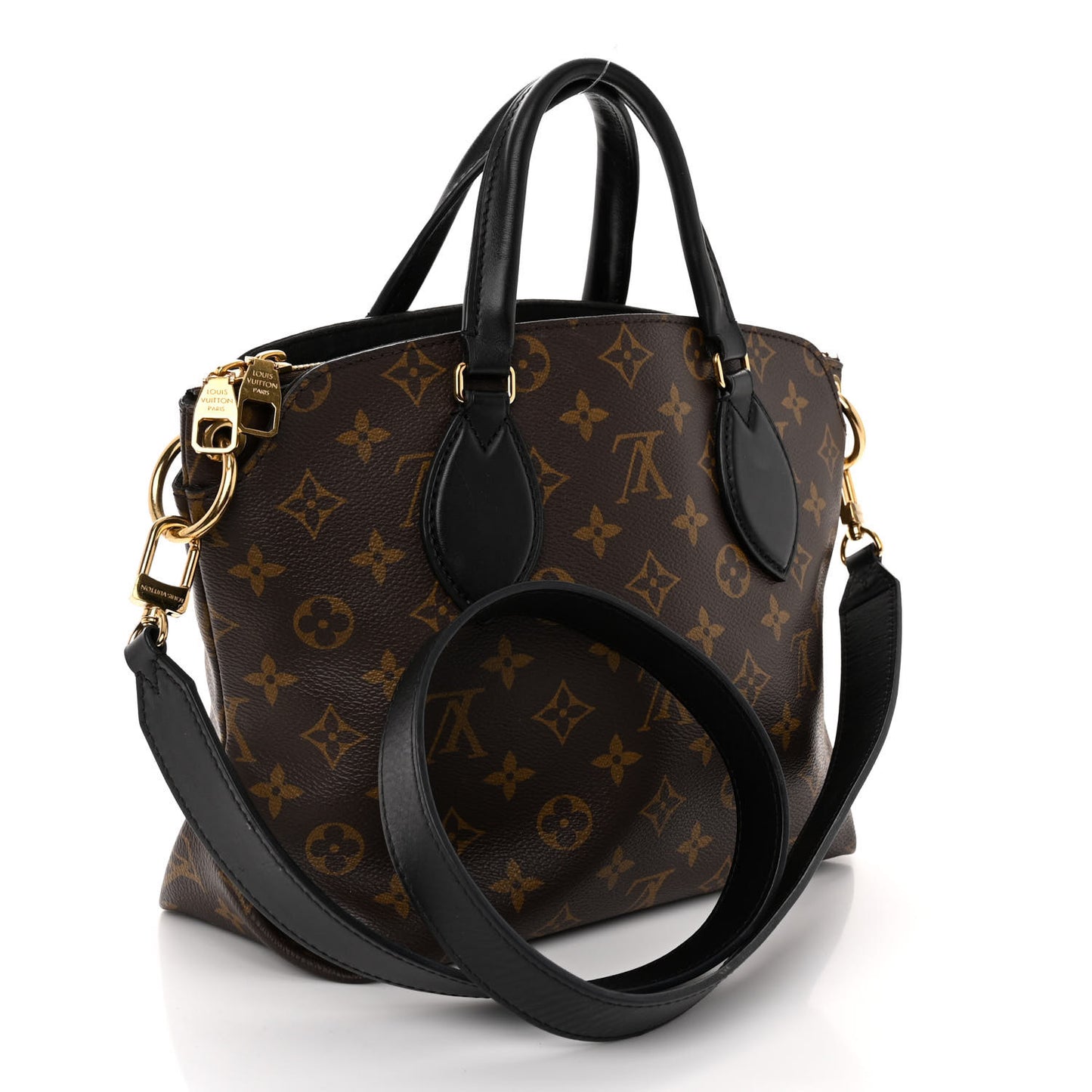 Monogram Flower Zipped Tote PM Black
