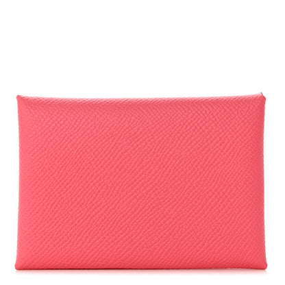 Hermes Epsom Calvi Duo Card Case Rose Azalee 1 of 8
