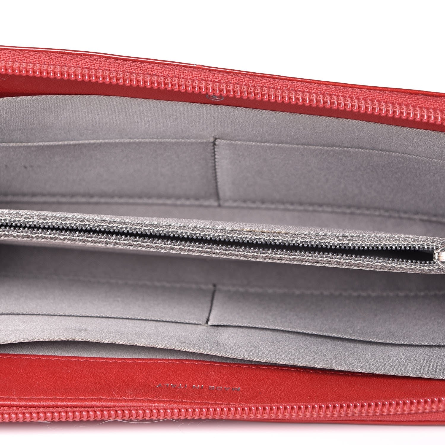 Chanel Patent Calfskin Lucky Symbols Zip Around Wallet Red 5 of 12