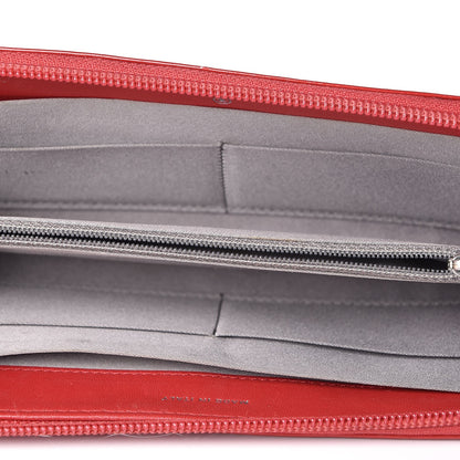 Chanel Patent Calfskin Lucky Symbols Zip Around Wallet Red 5 of 12