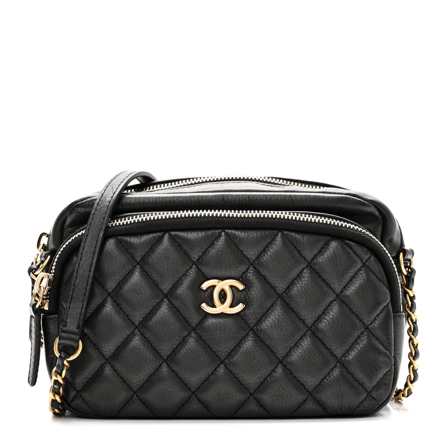 Chanel Calfskin Quilted Day Trips Camera Case Black 1 of 10