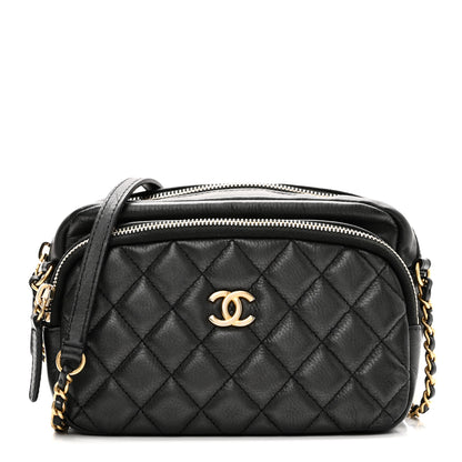 Chanel Calfskin Quilted Day Trips Camera Case Black 1 of 10