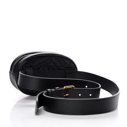 Gucci Calfskin Matelasse GG Marmont Belt Bag 105 42 Black 3 of 8