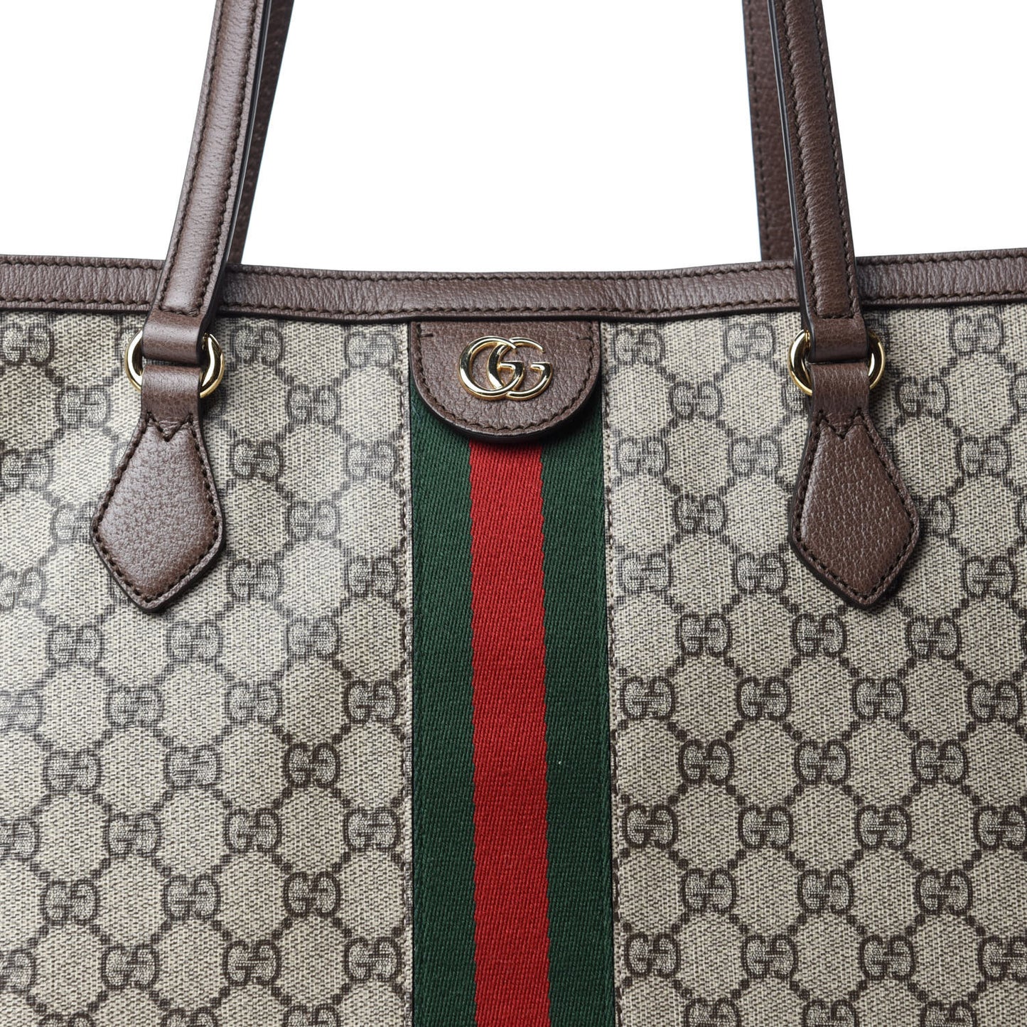 GG Supreme Monogram Medium Ophidia Shopping Tote Brown