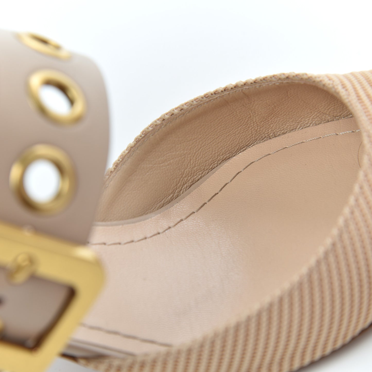 Technical Fabric Calfskin D-Dior 65mm Mules 39 Nude