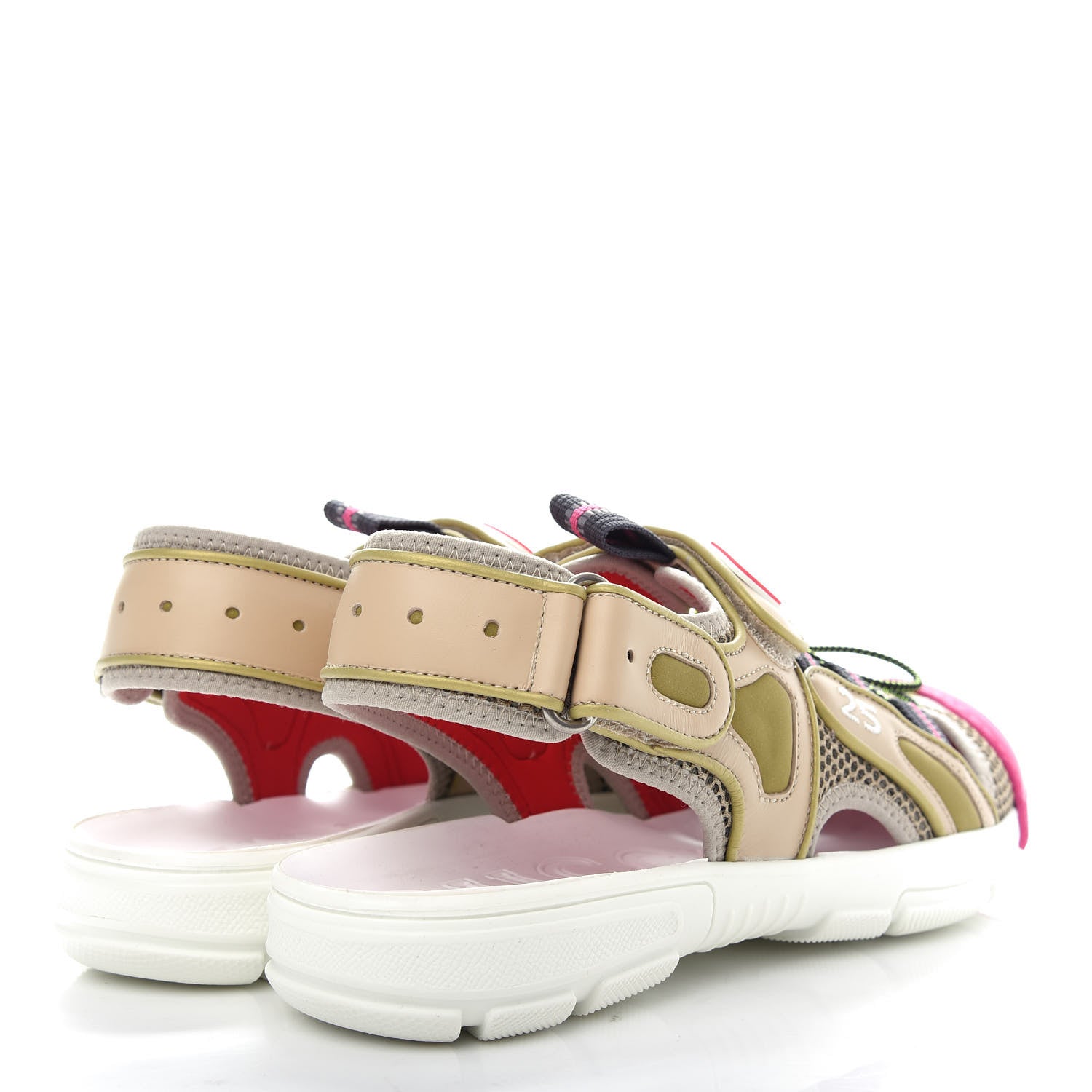 Gucci Mesh Fabric Tinsel Sport Sandals 39 Loess Sand Box Pink 4 of 11