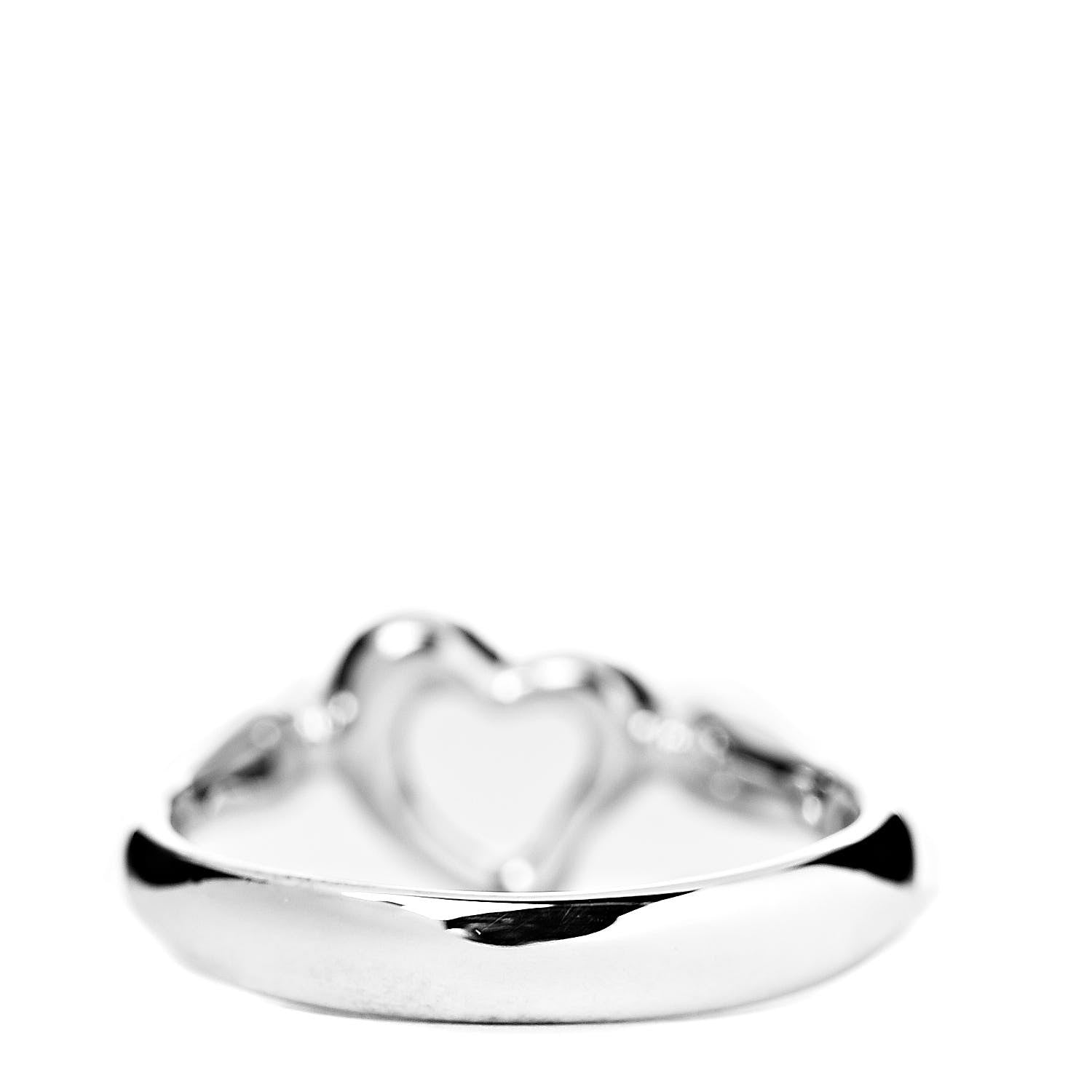 Tiffany Sterling Silver Elsa Peretti Open Heart Ring 54 7 4 of 6