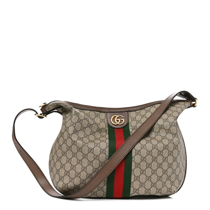 Gucci GG Supreme Monogram Web Ophidia Half Moon Hobo Brown 1 of 10