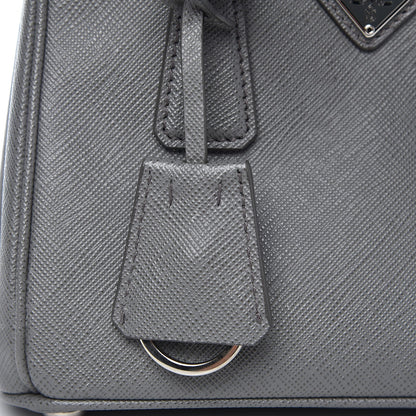Prada Saffiano Micro Galleria Double Zip Tote Marmo 10 of 11