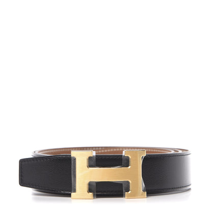Hermes 32mm H Belt 95 Black Gold 1 of 6