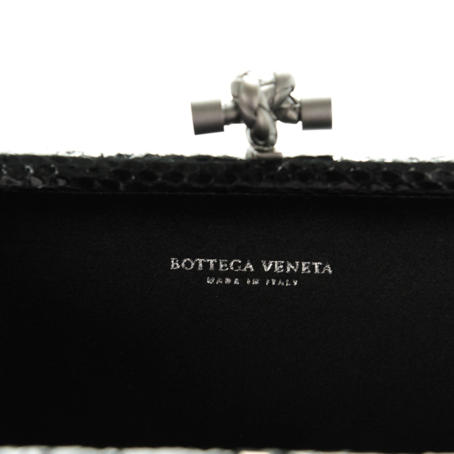 Satin Ayers Intreccio Impero Stretch Knot Clutch Black