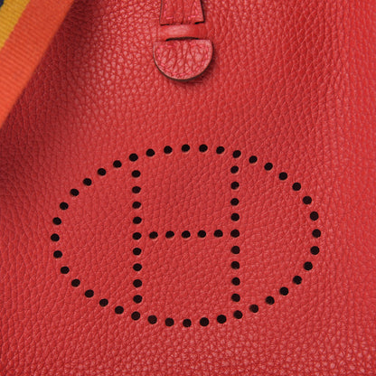 Hermes Taurillon Clemence Amazone Evelyne TPM Rouge Casaque 8 of 11