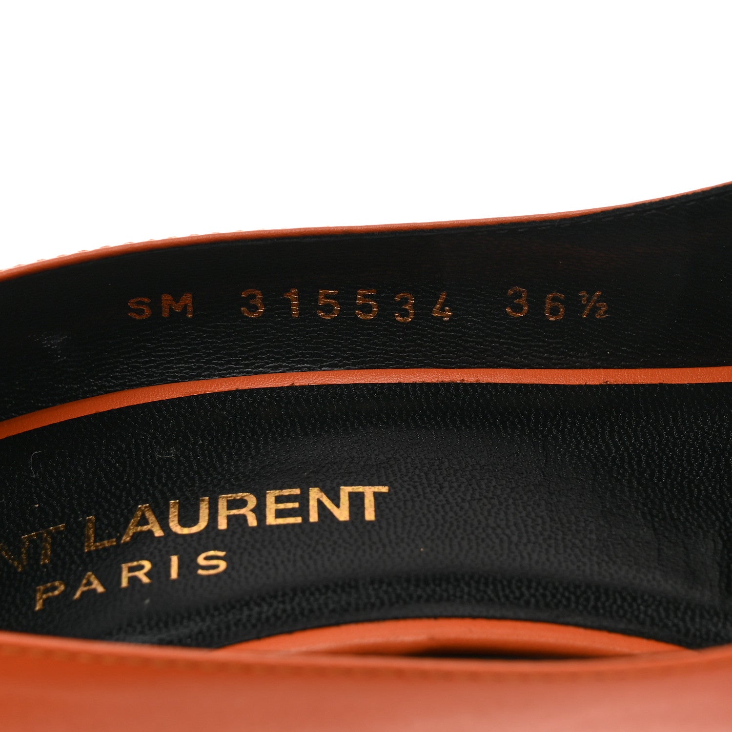 Saint Laurent Calfskin Paris 105 Classic Pumps 36.5 Mandarine 7 of 10